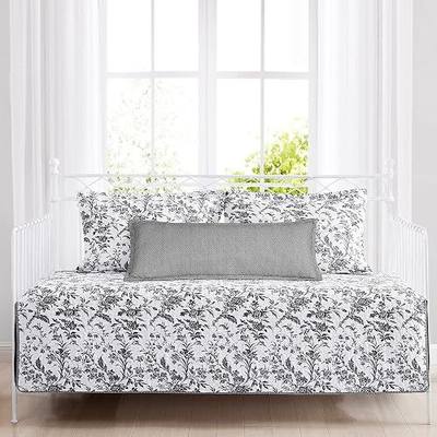 Laura Ashley Home - Daybed Set, Lightweight Bedding with Matching Shams & Pillow Cover, Home Decor for All Seasons (Amberley Black, Daybed)