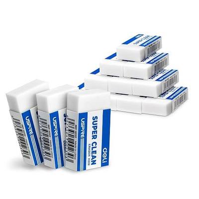 Deli Pencil Erasers, Pencil Eraser, 10 Pack | White Erasers, Erasers for Drawing, Kids, Artist, White, Large