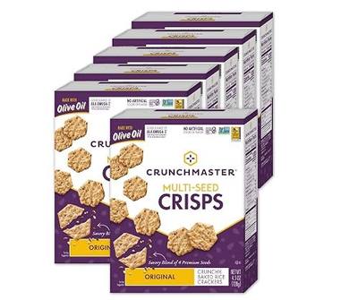 Crunchmaster Multi-Seed Original Gluten-Free Crisps crackers, 4.5 Ounce Boxes (Pack of 6)
