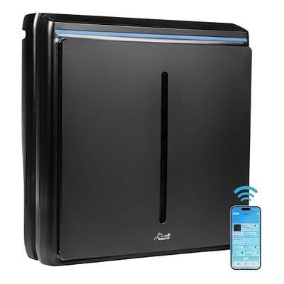 Rabbit Air A3 SPA-1000N Air Purifier HEPA Filter - Ultra Quiet, WiFi-enabled, Wall Mountable HEPA Air Purifiers for Home, Smoke, Odors, Pet Dander, Dust, VOCs, Cooking - Odor Remover Filter, Black