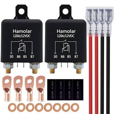 2 Pack 12V DC 120A Starter Relay Switch Car Heavy Duty Split Charge Continuous Duty 4 Terminal SPST Relays for Truck Boat Marine