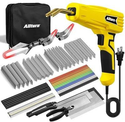 Allturn Plastic Welder 2 in 1 with the M8 Hot Cutting Tip(Yellow) | 38 PCS Welding Rods, 800 PCS Staples, Patent No. D970324
