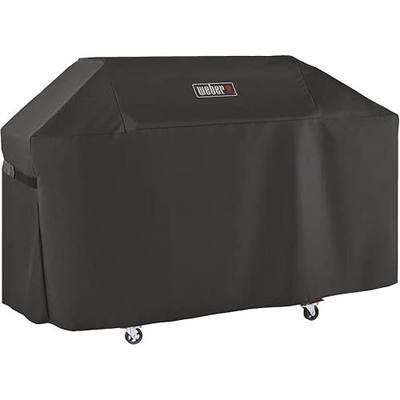 Weber Premium Outdoor Grill Cover – Water‑Resistant, Durable Black Grill Cover Designed for Genesis 400 Series 4‑Burner Gas Grills with Secure Fastening Straps - Grill Accessories
