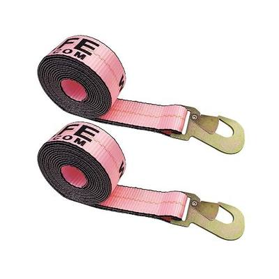2 PK 2" x10' Wheel Lift Tie Down Lasso Straps w/Snap Hook, Pink, USA