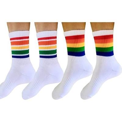 Rainbow striped Socks Crew Socks 2/4 Pairs