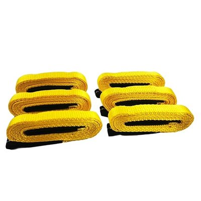 6 Pcs Lift Sling Straps 1" x8' Heavy Duty Lifting Sling Web Town Strap with 2 Reinforced Loops,5000lbs Break Strength,Wear Guard End