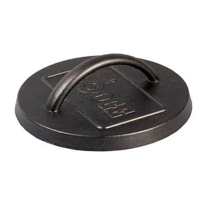 Lodge Seasoned Cast Iron Burger Press - Heavy Duty Round Press with Looped Handle - Ideal for Burgers, Sandwiches & Griddle Cooking - 6.25 Inches