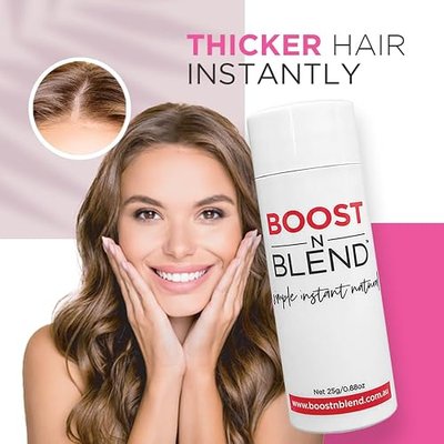Boost N Blend Hair Volumizer for Thinning Hair in Women - Cotton Fibers and Concealer Powder for Visible Scalp (25g/0.88oz)