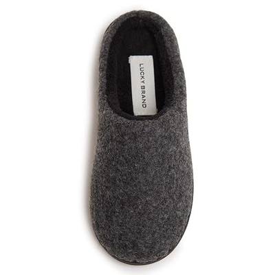 Lucky Brand Boy's Faux Wool Clog Slippers with Memory Foam