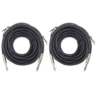 2 Pack 1/4" TS to TS Speaker Cable 50 Feet 12AWG 2 Conductor Heavy Duty