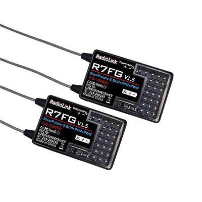 Radiolink R7FG 7 Channel Gyro Receiver 2.4GHz Integrated Telemetry Long Range Control for RC Car Boat Compatible Radiolink Transmitter RC6GS V3/RC6GS V2/RC6GS/RC4GS V3/RC4GS V2/RC4GS(2 Pcs) | 2.4GHz for RC Car/Boat, 600m Long Range Control, IPX4 Water Splash Proof, for RC Remote Radiolink RC8X/RC6GS