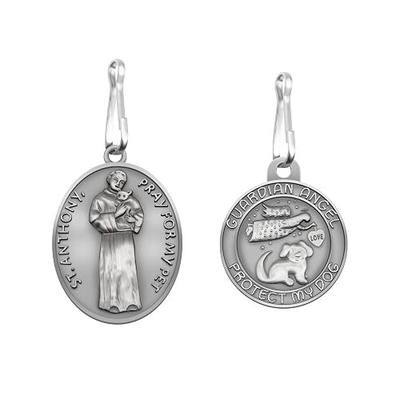 Pet Tags Engraved 2 Packs St Francis of Assisi Cats dogs Medal Pendant Collar Charm Protect My Pet