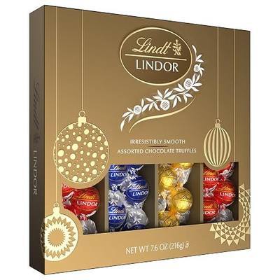 Lindt LINDOR Assorted Chocolate Candy Truffles Modern Gift Box, Assorted Chocolate Candy with Smooth, Melting Truffle Center, 7.6 oz.