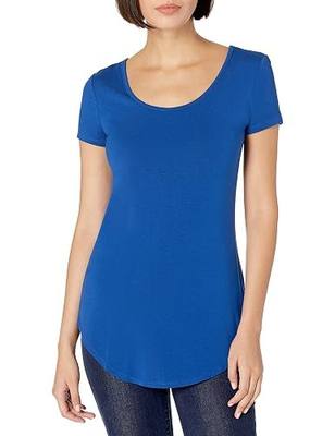 Daily Ritual Women's Jersey Standard-Fit Short-Sleeve Long-Line Scoopneck T-Shirt