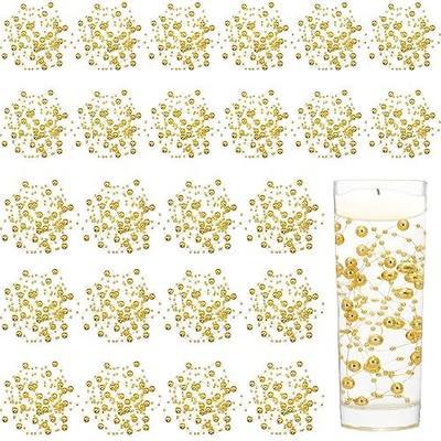 Tondiamo 24 Pcs Artificial Pearl String for Floating Candle Faux Pearls Beads String Garland Centerpiece Decoration for Vases Filler Wedding Spring Holiday Party Decor(Gold)
