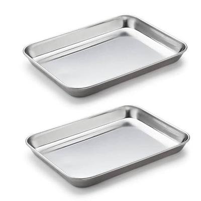 2 Pack Stainless Steel Tray Non Toxic Heavy Duty Thickening Pan for Kitchen Baking, Lab Instrument, Dental, Medical Surgical Instrument, Pet Treatment, Jewelry Tools(Medium