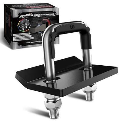 AUTMATCH Hitch Tightener Anti-Rattle Clamp, Heavy Duty Hitch Stabilizer for 1.25" and 2" Trailer Hitches, Rubber Isolator and Anti-Rust Double Coating Protective, Silver & Black