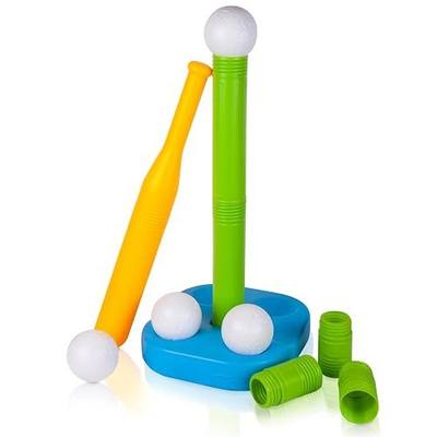 Liberry Toddler Tball Set, Baseball Toy for Boys Girls Ages 3 4 5 (Green) | Adjustable Height Tee Ball Stand, Weighted Base and Kids Baseball Bat, 4 Balls, Indoor Outdoor Game, Birthday Gift