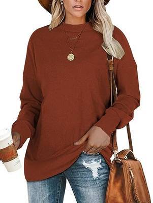 Hount Women's Crewneck Sweatshirts Casual Long Sleeve Tunic Tops Loose Fit Pullover Tops Shirts