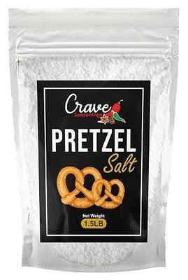 Crave Coarse Pretzel Salt 1.5 Lb Bag — Heat Resistant, All Natural Food Grade Topping for Soft Pretzels, Bagels, Artisan Bread & Bavarian Pretzel Dough — No Additives, Made in USA