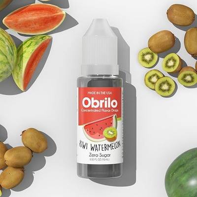 Obrilo Kiwi Watermelon Flavor Extract - Propylene Glycol (PG) Based - Water Soluble - Concentrated Food Flavoring for Baking, Candies, Desserts, Smoothies, Coffee & Tea - 15 mL/0.5 fl oz Dropper