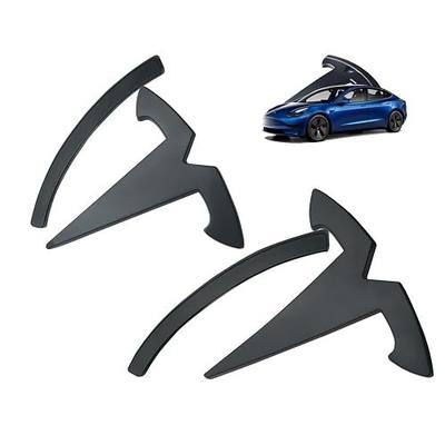 YHCDSEA for Model 3 Emblem Badge Sticker Cover, fit for Tesla Model 3 Logo Decals Accessories (Matt Black)