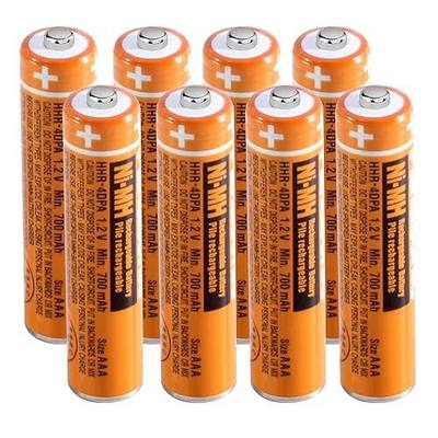 NI-MH AAA Rechargeable Battery 1.2V 700mah 8-Pack HHR-4DPA AAA Batteries for Panasonic Cordless Phones, Remote Controls, Electronics Electronics