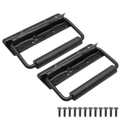 Bonsicoky Surface Mount Spring Loaded Speaker Case Handles, 5" x 3" | 2Pcs, 304 Stainless Steel, Chest Handles, Black