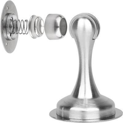 Door Stop 1 Pack Stainless Steel Door Catch Holder,Magnetic Door Stopper No Drill Doorstop with 3m Self Adhesive Tape,Screws for Stronger Wall & Floor Mount,Hold Door Open