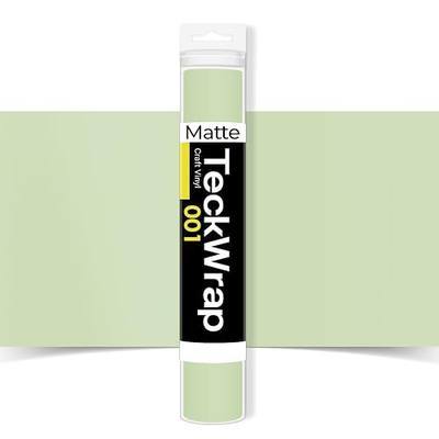 TECKWRAP 001 Vinyl Matte Permanent Adhesive Vinyl for Craft Decal Projects 12" x 10ft, Matte Liveable Green