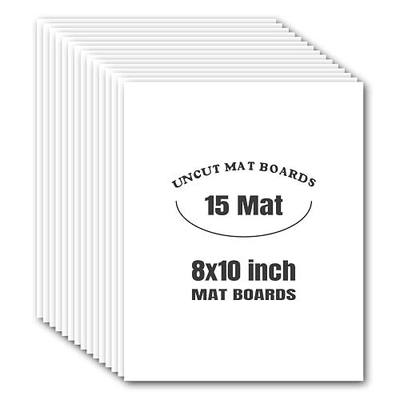 8x10 Uncut Picture Mat Boards, White, 15 Pack | Matte Backing Boards Ideal for Frames, Prints, Artworks