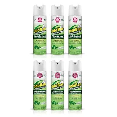 OdoBan Ready-to-Use 360-Degree Continuous Spray Disinfectant and Harsh Aroma Eliminator, Fabric and Air Freshener, 6 Pack, 14.6 Ounces Each, Original Eucalyptus Scent Clear