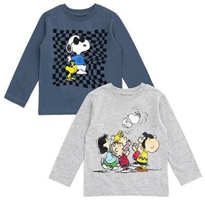 Peanuts 2 Pack Long Sleeve T-Shirts Toddler to Big Kid Sizes (2T - 18-20)