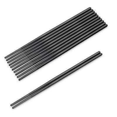 SHARECOOK Stainless Steel Chopsticks, 9.45 Inches, Reusable (5 Pairs, Black)