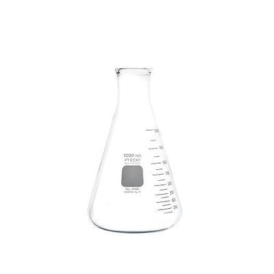 PYREX Narrow Mouth Erlenmeyer Flask with Heavy Duty Rim - Borosilicate Glass Flask – Premium Glass Chemistry Flask for Laboratory, Classroom or Home Use - PYREX Chemistry Glassware, 1L, 1/Pk