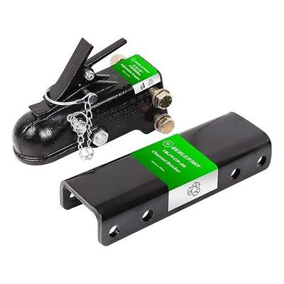 2-5/16" Adjustable Cast Trailer Coupler 15000lb 6-Hole Channel Mount Kit | Heavy-duty 5-position adjustable bracket for RV, flatbed, and utility hauler. Complete bolt-on kit with fasteners. Black coat
