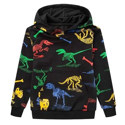 HZXVic Pullover Hoodies for Teen Boys,Toddler Lightweight Sweatshirt,Kids Dinosaur Long Sleeve Sweat Shirt 4-12 Years