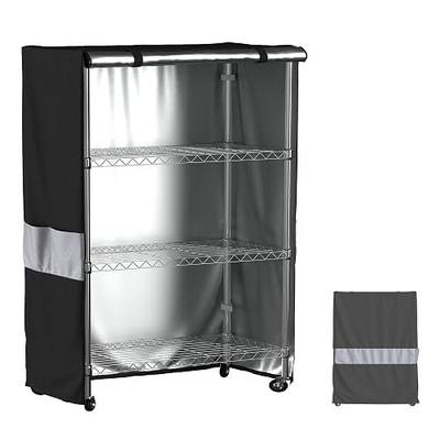 Wire Shelf Cover 60x24x72 Heavy Duty 600D Waterproof Dustproof Zipper Cover | dustproof shelf cover with zipper fits 60x24x72 metal racks for garage warehouse storage protection
