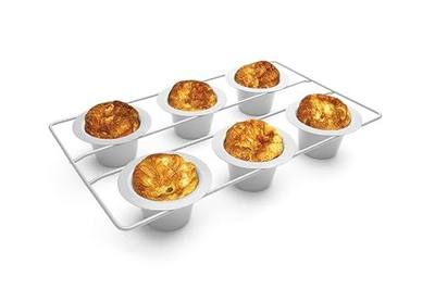 Fox Run Popover, Yorkshire Pudding and Cupcake Pan, 6 Cup, Stainless Steel | Bake Popovers & Yorkshire Pudding | Durable Stainless Steel | Consistent Results | 6 Cup Pop Over Baking Pan | Baking Gadget