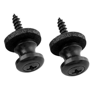 Musiclily Pro Metal Strap Buttons End Pins for Ukulele Small Sized Guitar Bass, Black (Set of 2)