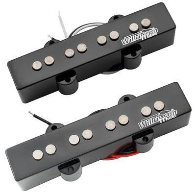 Wilkinson M-series WOJB Variable Gauss Alnico 5 Jazz Bass Neck and Bridge Pickups Set Vintage Tone for 4-string JB Style Electric Bass, Black