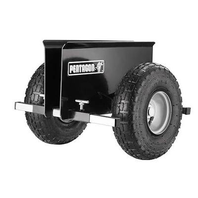 Drywall Cart - Lumber, Wood Paneling, and Plywood Carrier Holds up to 600lbs - Door Dolly with 10-inch Inflatable Wheels by Pentagon Tools (Black)