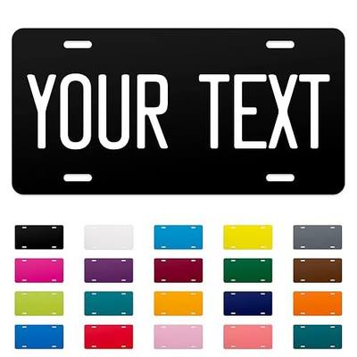 Excelmark Vanity Custom License Plate for Car Shows - Personalized Aluminum Plate (Black)