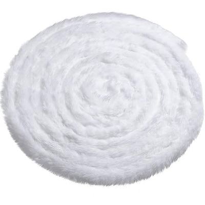 Christmas Faux Fur Ribbon Trim Winter Xmas Tree Winding Garland Artificial Furry Stripe Accessory Holiday Faux Fur Fabric Roll Garland for Xmas Party Sewing Costume Trimming (White, 2 Inch x 40 Ft)