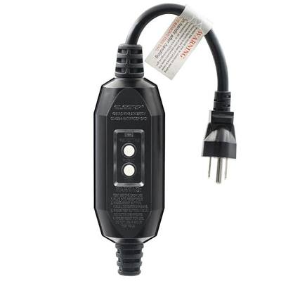ELEGRP G1215CM Patented Auto-Monitoring GFCI Replacement Plug Inline Assembly, G20CMR Manual Reset 15 Amp Grounded 3 Wires 3-Prongs for Power Tools, Lawn Equipment etc, UL Listed, 1 Pack, Black