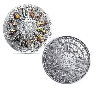 Twelve Constellations Colorful Challenge Coin Lucky Coins