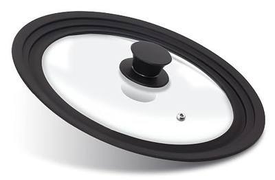 Anaeat Silicone Universal Lid for Pots, Pans and Skillets - Tempered Glass Covered with Heat Resistant Silicone Rim Fits 9.5", 10" and 11" Diameter Cookware -Easy to Use Replacement Frying Pan Cover