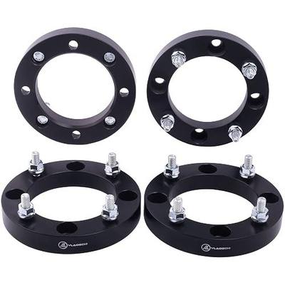 Black Forged 4x156 ATV Wheel Spacers 1 Inch with 12x1.5 Studs Compatible with Polaris 4 Lug 4/156 for 2013+ Ranger | 2014+ RZR XP 1000 | 2015+ RZR S 900 Trail 900 XC - Pack of 4