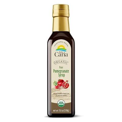 Little Caria Organic Pomegranate Molasses - USDA Organic, Mediterranean Superfood, No Added Sugar, No Additives, 11.6 oz