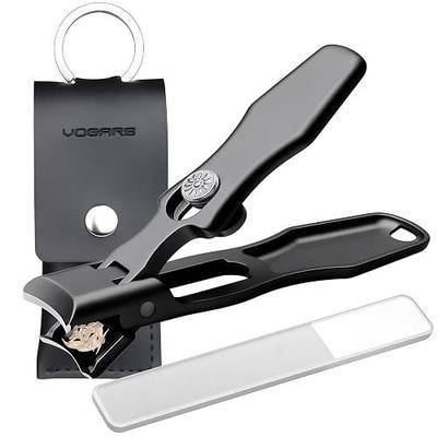 Nail Clippers for Men Thick Nails Large Wide Jaw Opening Toenails Clippers for Seniors Long Handle Heavy Duty Portable Ultra Sharp Fingernail Cutter with Catcher for Adult Women, Black